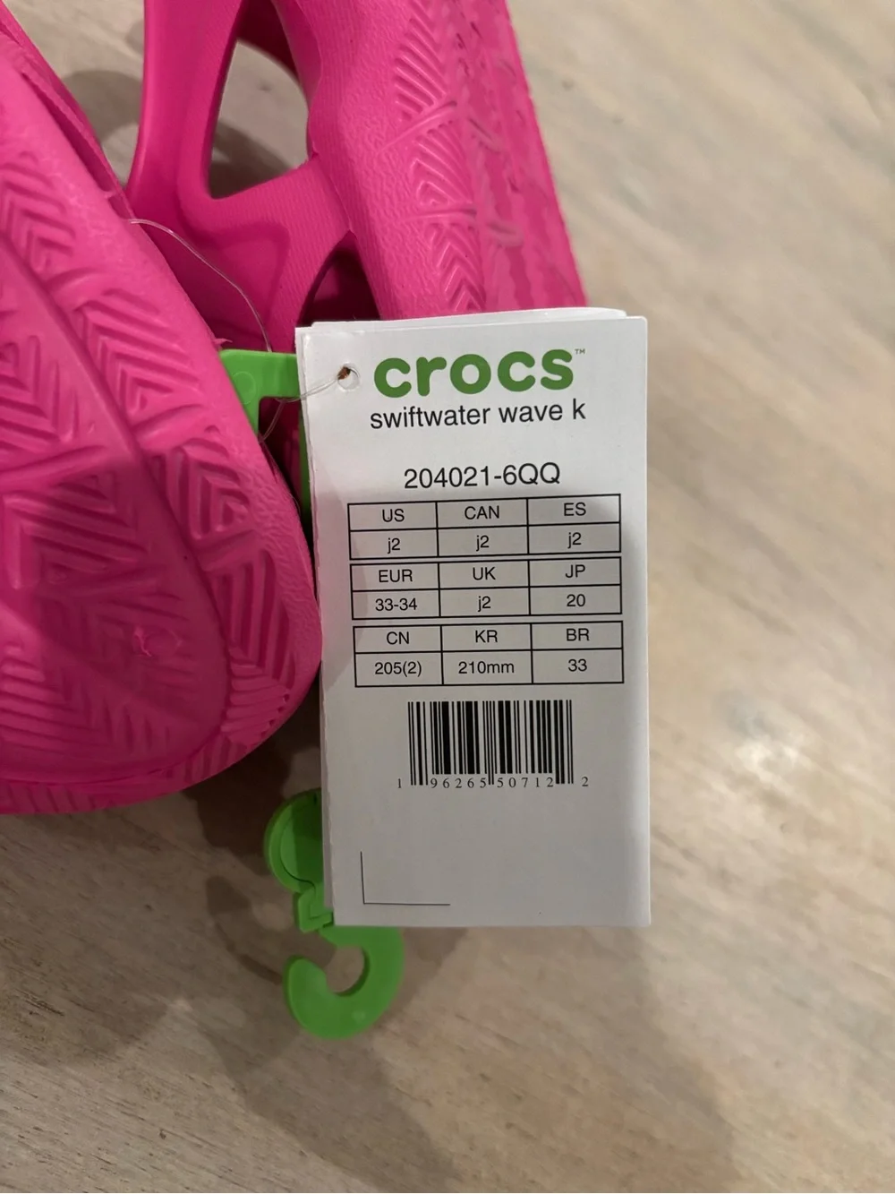 CROCS Kids Hot Pink Vented Clog Sandals